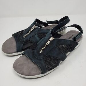 The Walking Cradle Company Spencer Slingback Black Nubuck Mesh Sz 11M